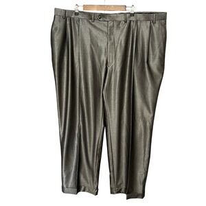 Sean John Y2K Mens Dress Pants Pleated‎ Front Metallic Silver Gray Career 48x30
